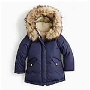 J. Crew crewcuts navy Girls’ fishtail parka with PrimaLoft